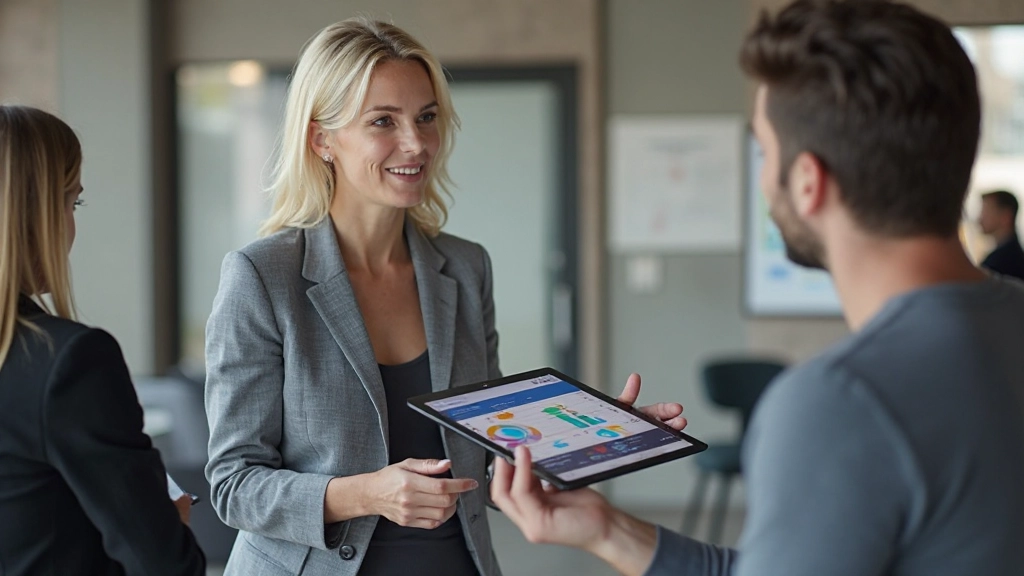 Professioneel trainingssessie met focus op feedback en voortgang meting met visuele grafieken